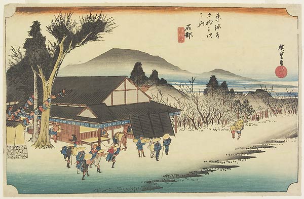 51. Ishibe from Tokaido Gojusantsugi by Hiroshige